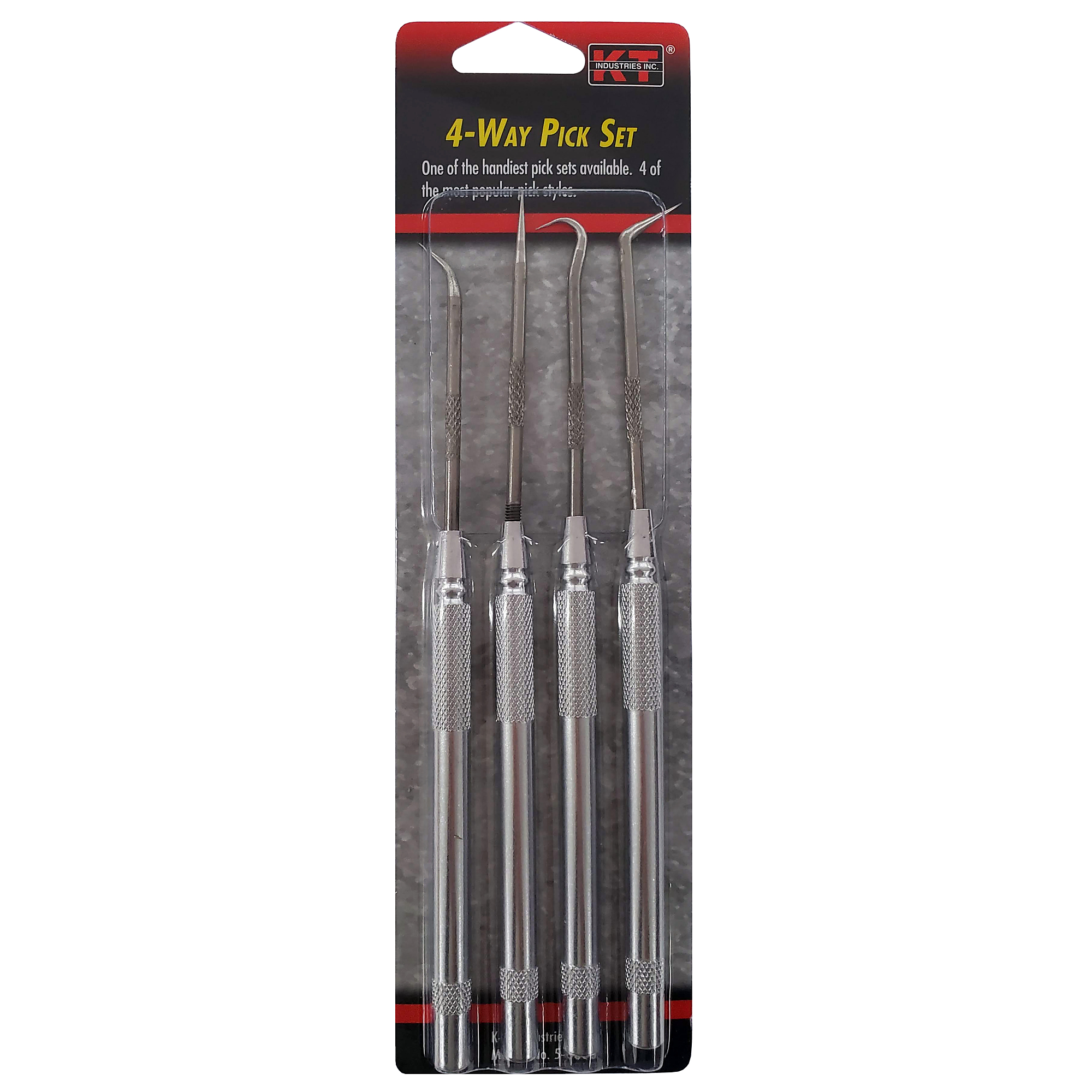 K-T Industries 4-Way Pick Set — Tempered Steel, Model# 5-0060